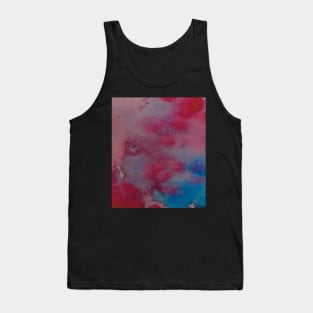 abstract watercolor stain red blue pink sky ocean Tank Top